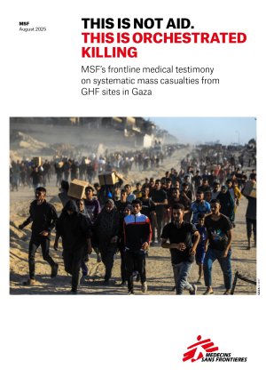 Front page of MSF report on GHF